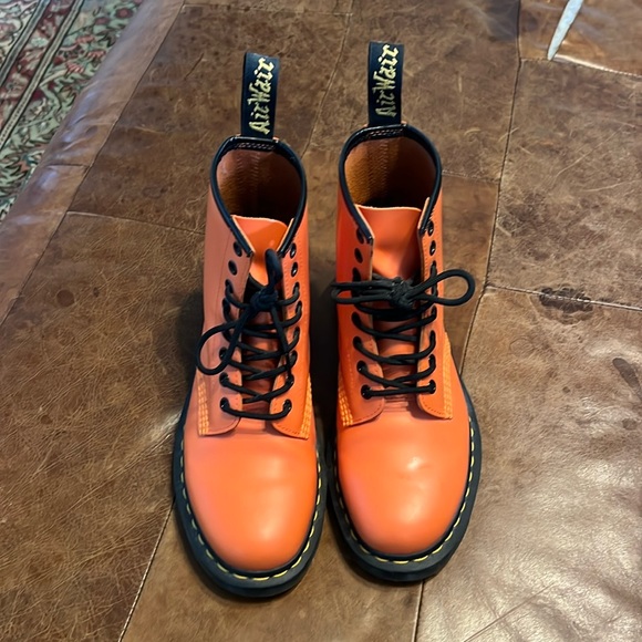 Dr. Martens Shoes - Dr. martens 1460 air ware orange boots women’s 9